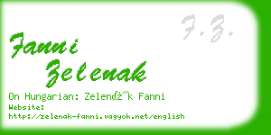 fanni zelenak business card